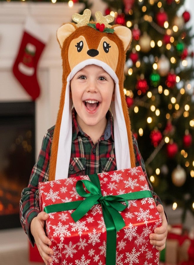 YOYTOO Cute Cartoon Plush Novelty Animal Hat with Ears Flaps, Soft Plush Hat for Holiday Cosplay Party Dress Up Funny Gift for Kids - Image 5